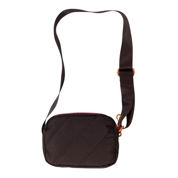 GANNI Quilted Recycled Tech Fabric Festival Bag Mole Dark Brown Pink Orange - Picture 5 of 12